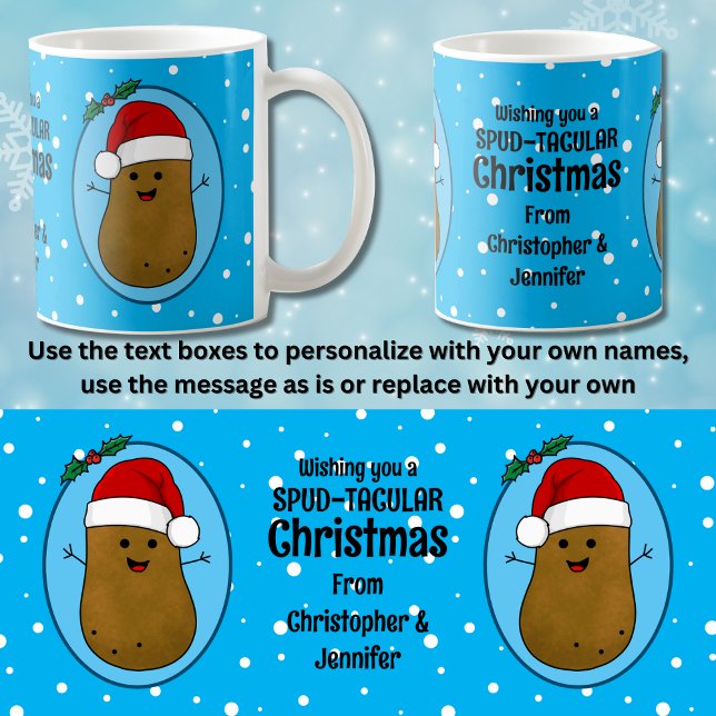 Caneca De Café Feliz Natal - Batata Personalizada (Criador carregado)