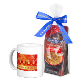 Caneca De Café Feliz Natal Baubles Red Dourada Mug & Hot Cacau