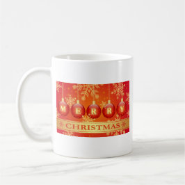Caneca De Café Feliz Natal Baubles Red Dourada Mug & Hot Cacau