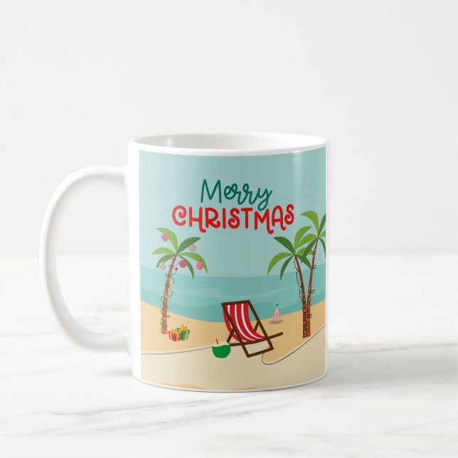Caneca De Café Feliz Natal Beach (Esquerda)