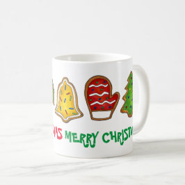 Caneca De Café Feliz Natal Bell Snowman Mitten Tree Cookie