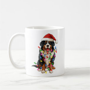 Caneca De Café Feliz Natal Bernese Mountain Dog Santa Hat