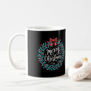 Caneca De Café Feliz Natal Berry Wreath