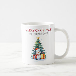 Caneca De Café Feliz Natal Boneco de Neve Árvore Personalizado Fe