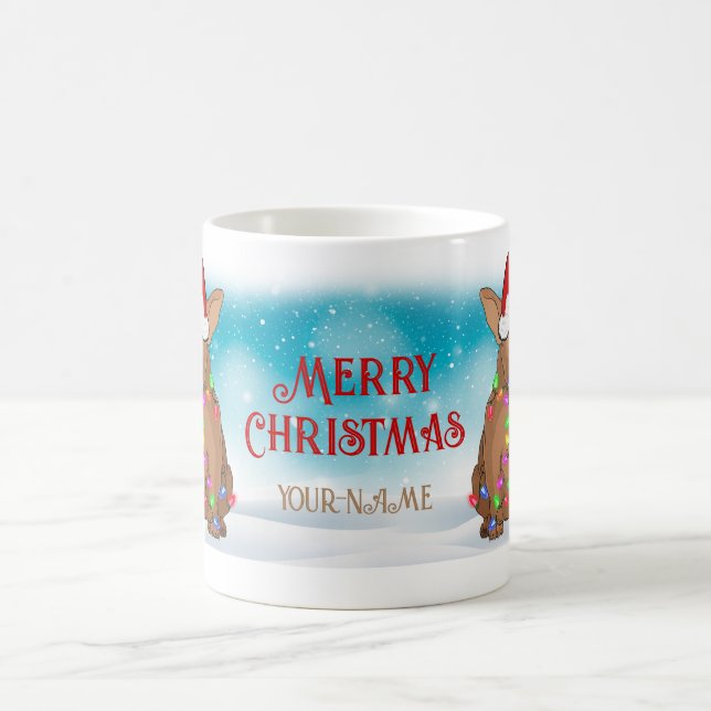 Caneca De Café Feliz Natal Boston Terrier Santa Hat Dog Lover (Centro)