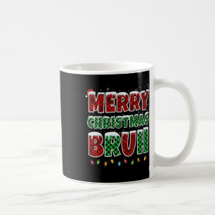 Caneca De Café Feliz Natal Bruh Red Green Xadrez Xmas Luzes F
