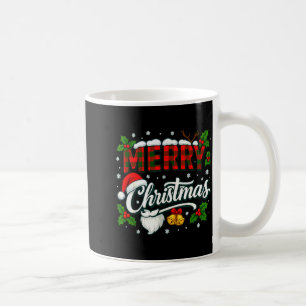 Caneca De Café Feliz Natal Buffalo Xadrez Vermelho Chapéu do Papa