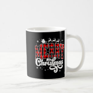 Caneca De Café Feliz Natal Buffalo Xadrez Vermelho Família Natal