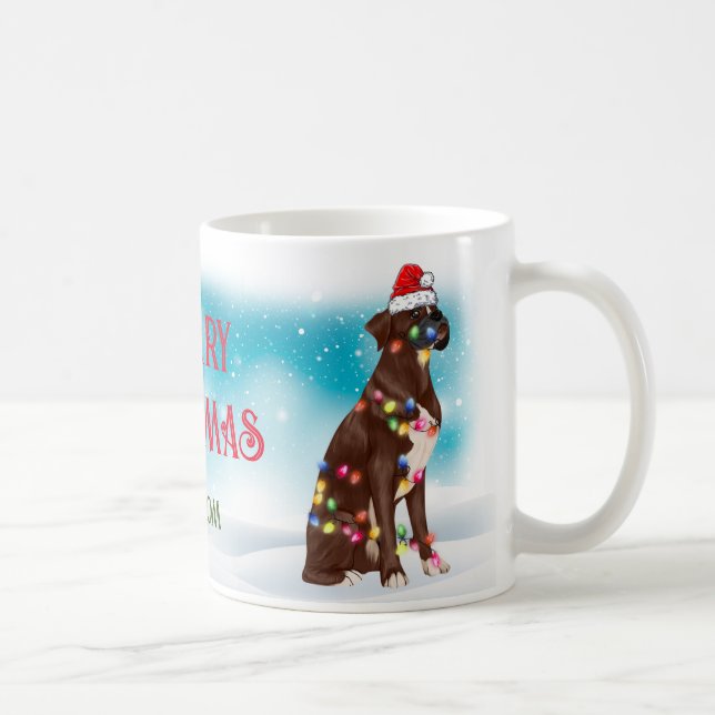 Caneca De Café Feliz Natal Cachorro Gelado (Direita)