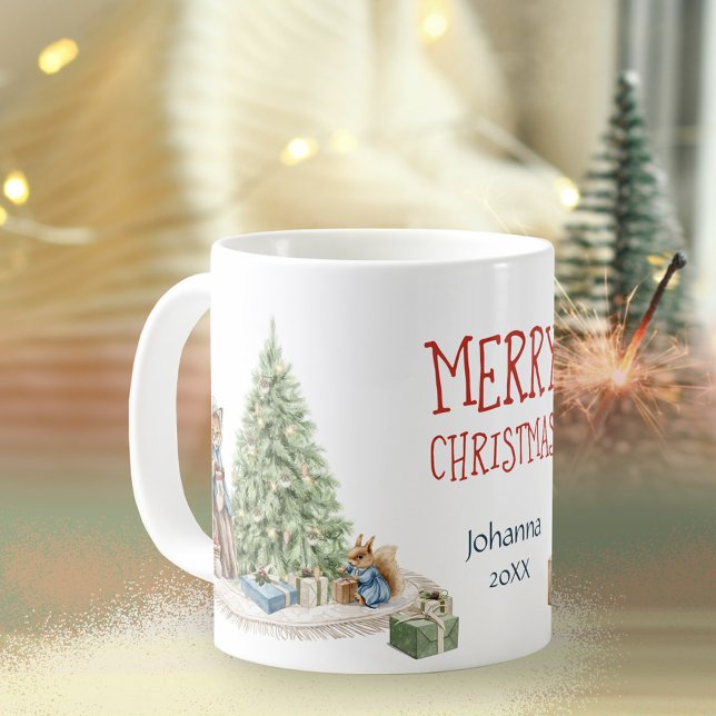 Caneca De Café Feliz Natal Cachorro Nostálgico (Merry Christmas Nostalgic Cute Animal Keepsake Coffee Mug ©Susanne Sachers - Sunny Mind 🌞)