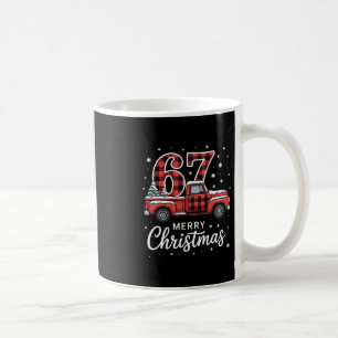 Caneca De Café Feliz Natal Caminhão Xadrez Vermelho 67 Natal