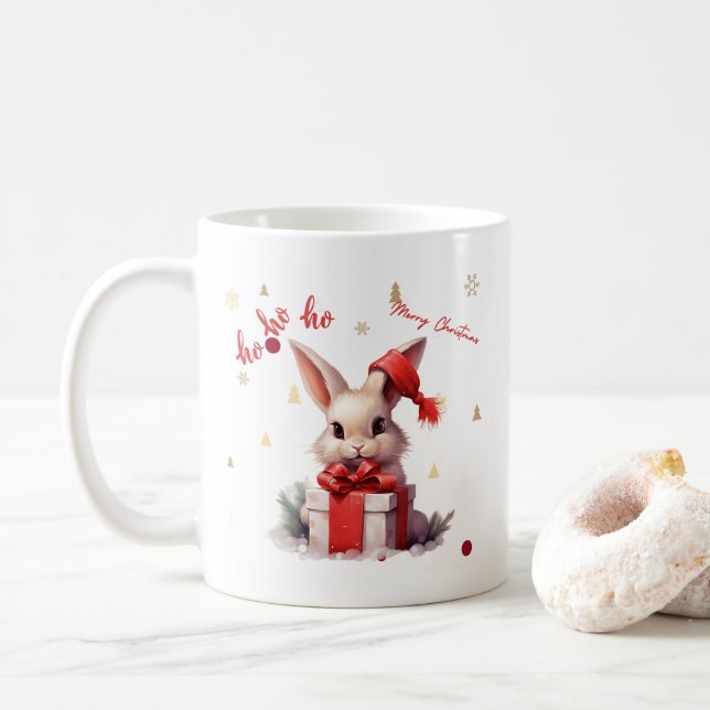 Caneca De Café Feliz Natal Coelhinho Bonito (Com Donut)