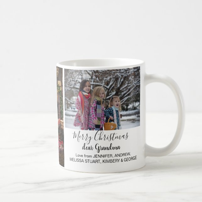 Caneca De Café Feliz Natal - Colagem de fotos da família Avós (Direita)