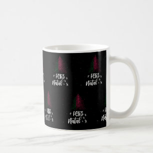 Caneca De Café Feliz Natal com a bandeira portuguesa