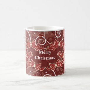 Caneca De Café Feliz Natal com arcos e estrelas