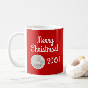 Caneca De Café Feliz Natal com Ornamento Prateado