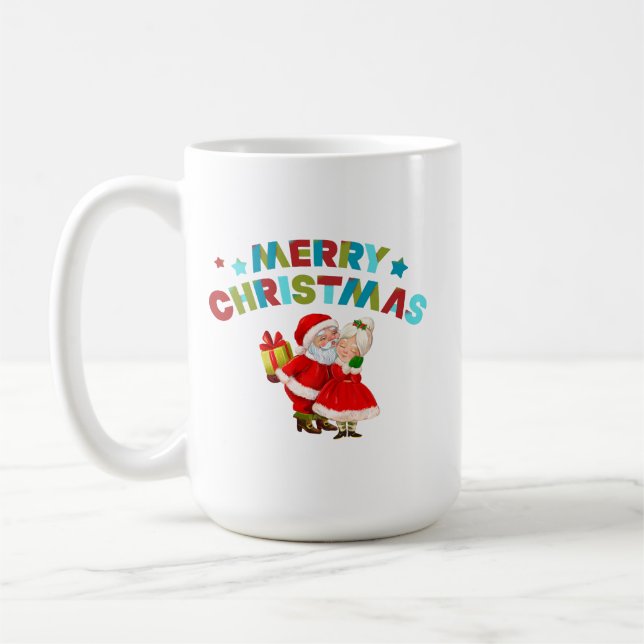 Caneca De Café Feliz Natal com Papais noeis (Esquerda)