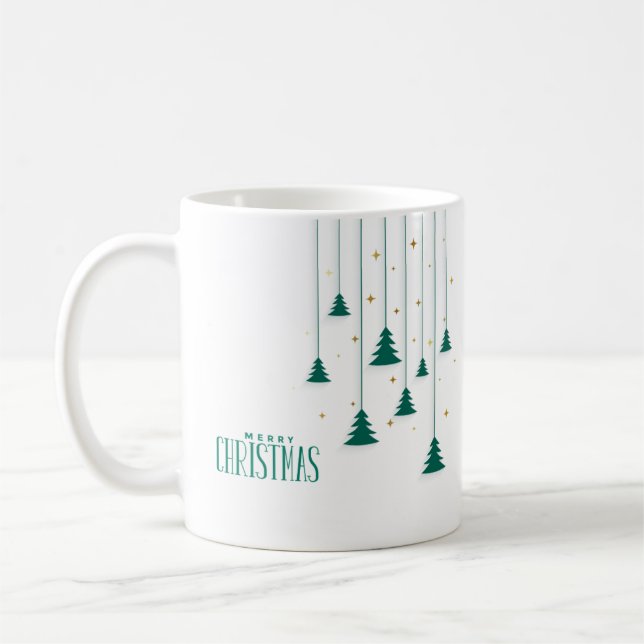 Caneca De Café Feliz Natal Contemporâneo (Esquerda)