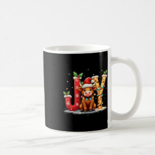 Caneca De Café Feliz Natal da família Vaca das Terras Altas Feliz