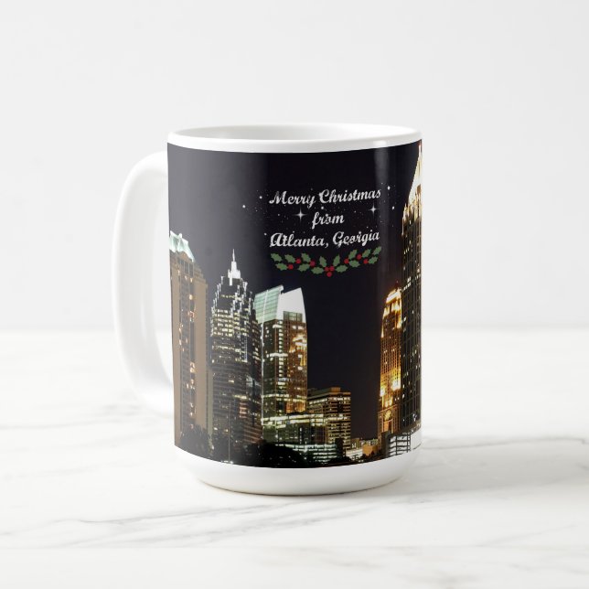Caneca De Café Feliz Natal de Atlanta, Geórgia (Frente Esquerda)