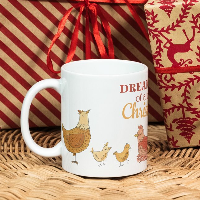 Caneca De Café Feliz Natal de frango (Criador carregado)