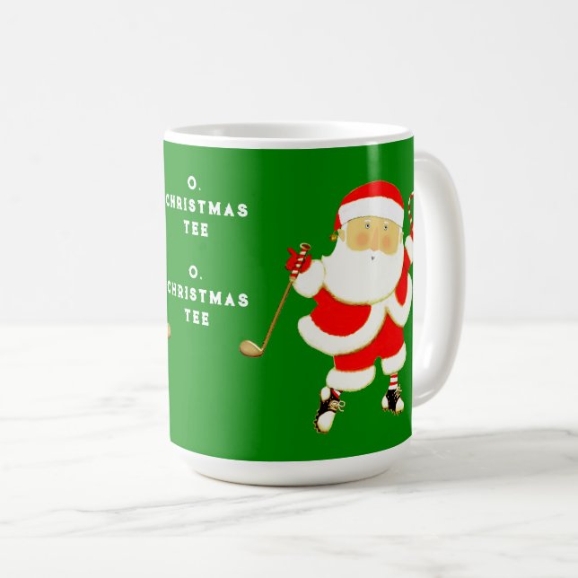 Caneca De Café Feliz Natal de Golfe (Frente Esquerda)