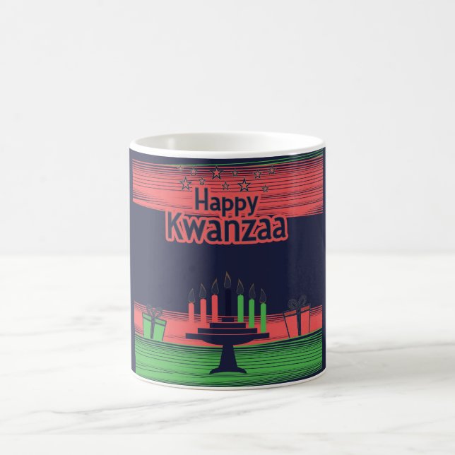 Caneca De Café Feliz Natal de Kwanzaa Kinara Menorah Sete (Centro)