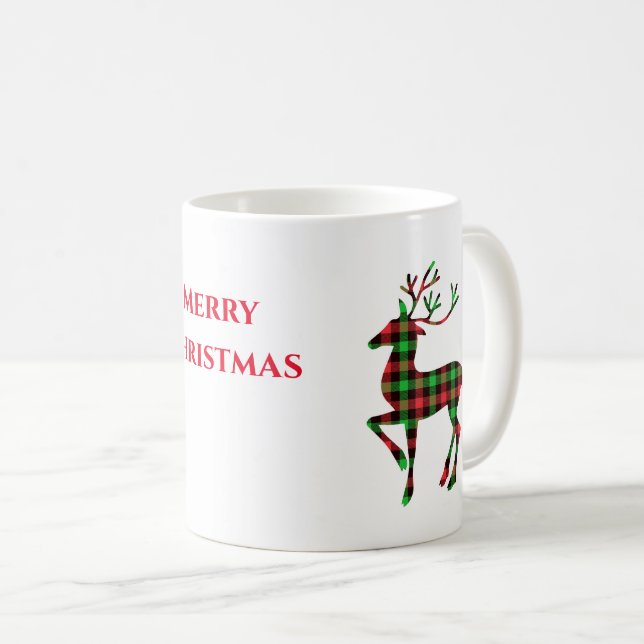 Caneca De Café Feliz Natal Deer Mug (Frente Esquerda)