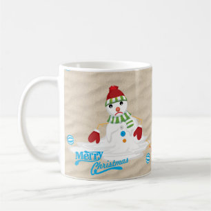 Caneca De Café feliz natal derretendo boneco de neve