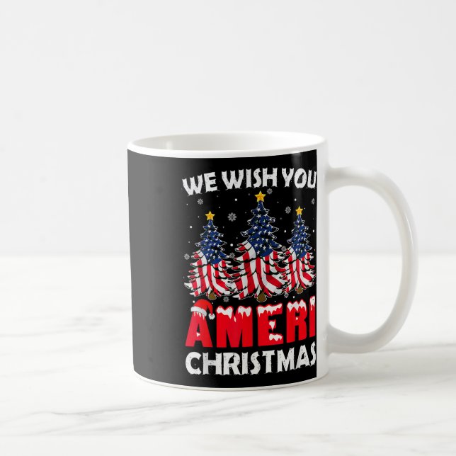 Caneca De Café Feliz Natal Desejamos-Lhe Ameri Xmas American Fl (Direita)