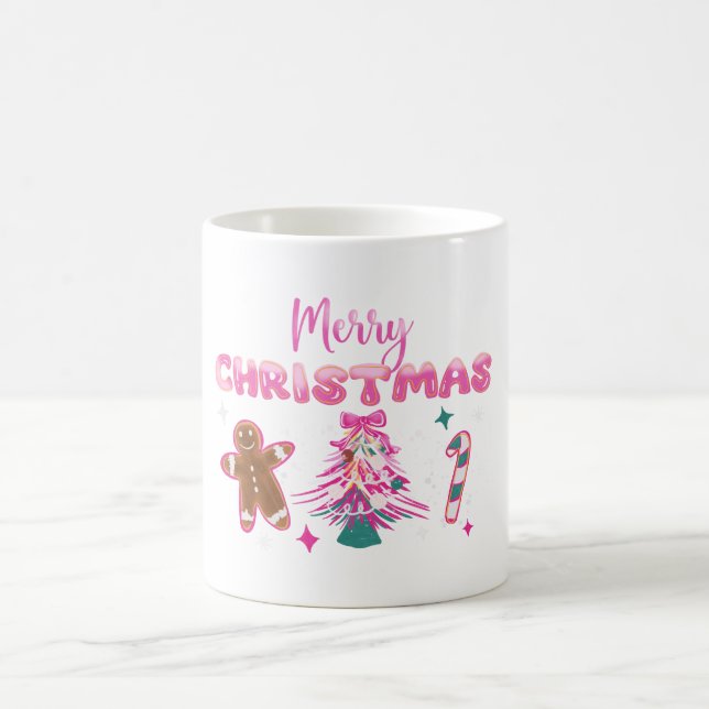 Caneca De Café Feliz Natal Design de Biscoito de Gengibre e Doce  (Centro)