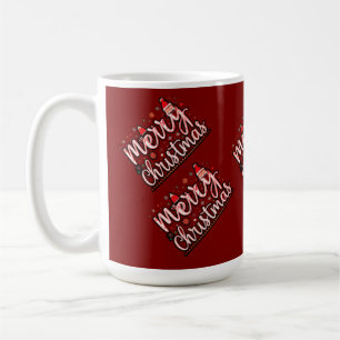 Caneca De Café Feliz Natal: Design de Moda de Elegância Congelada