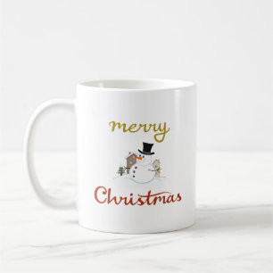 Caneca De Café Feliz Natal+Design de Snowman
