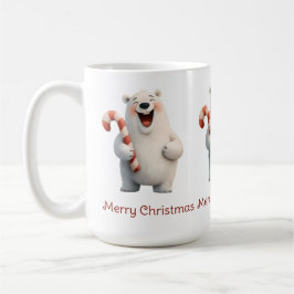 Caneca De Café Feliz Natal Design do Urso Polar Bonito