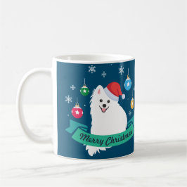 Caneca De Café Feliz Natal do Cachorro Spitz Japonês