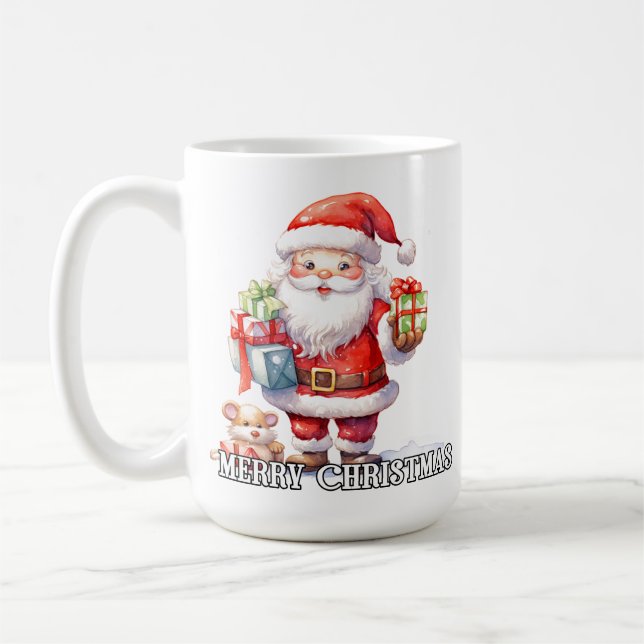 Caneca De Café Feliz Natal do Papai Noel (Esquerda)