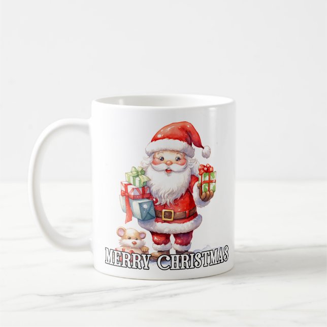 Caneca De Café Feliz Natal do Papai Noel (Esquerda)