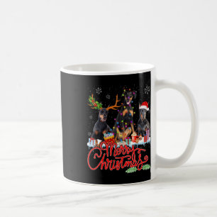 Caneca De Café Feliz Natal Doberman Pinscher Dogs Papais noeis Re