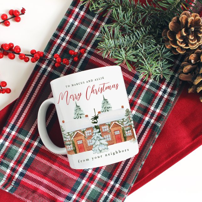 Caneca De Café Feliz Natal Dos Seus Vizinhos (Criador carregado)