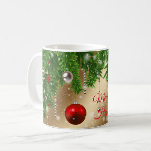 Caneca De Café Feliz Natal Dourado