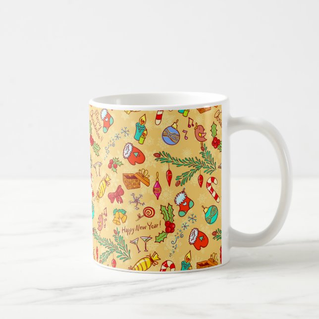 Caneca De Café Feliz Natal E Feliz ano novo (Direita)