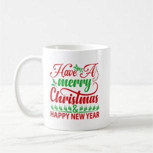 Caneca De Café Feliz Natal e Feliz ano novo   Férias Festivas