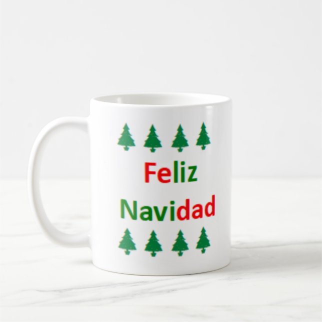 Caneca De Café Feliz Natal em espanhol (Esquerda)