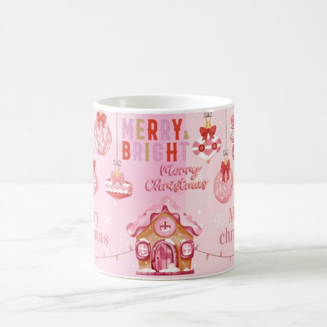 Caneca De Café Feliz Natal em rosa (Centro)