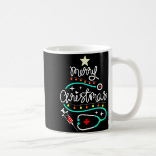 Caneca De Café Feliz Natal Enfermeira Médico Estetoscópio Natal