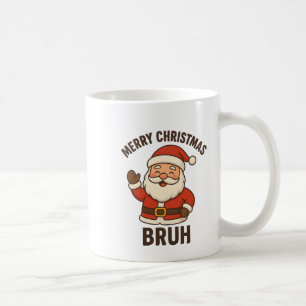 Caneca De Café Feliz Natal Engraçado Estilo Papai Noel Bruh