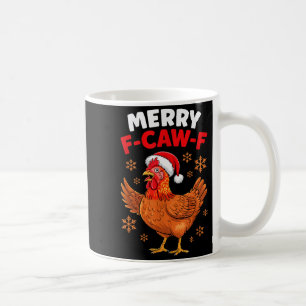 Caneca De Café Feliz Natal Engraçado Galinha Papai Noel F-caw-f 