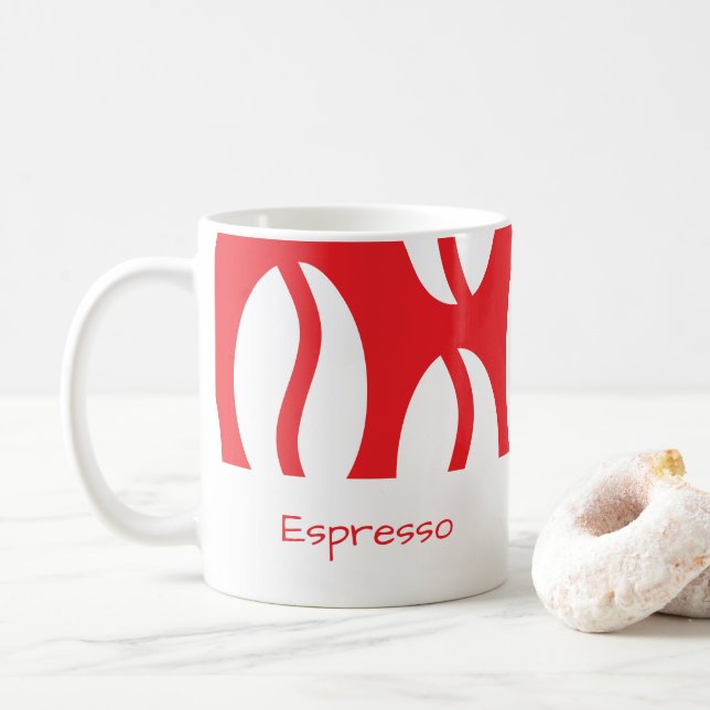 Caneca De Café Feliz Natal Espresso Café Vermelho (Com Donut)