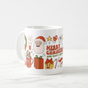 Caneca De Café Feliz Natal & Feliz Ano Novo Desenho Animado Natal