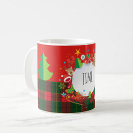 Caneca De Café Feliz Natal & feliz ano novo! Teste padrão de